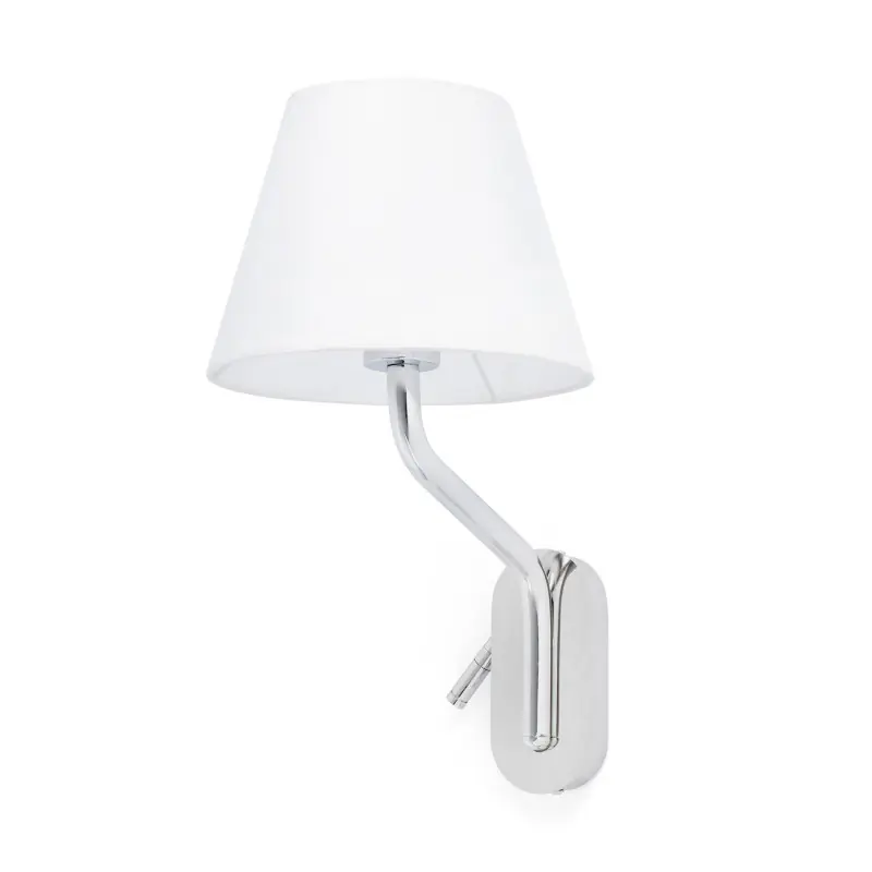 ETERNA Lampe applique avec lecteur droite chrome/blanc