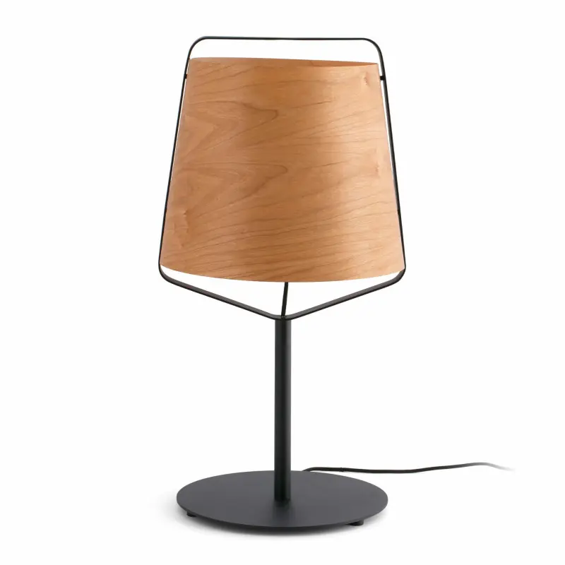 STOOD Lampe table moire et bois