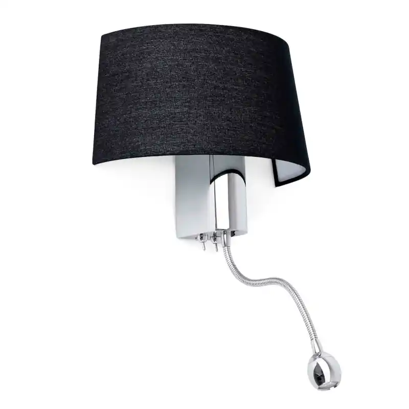 HOTEL Lampe applique noir avec lecteur