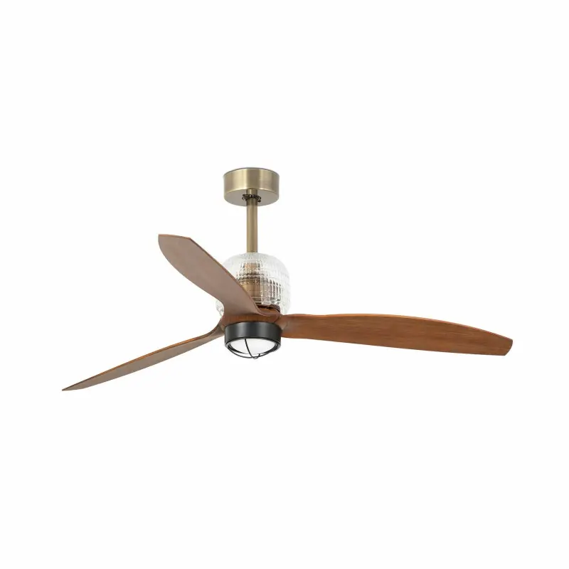DECO FAN M LED Ventilateur or/bois DC SMART
