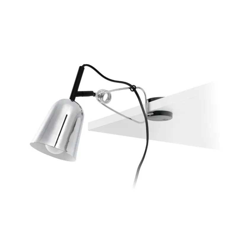 STUDIO Lampe avec pince chrome et blanche
