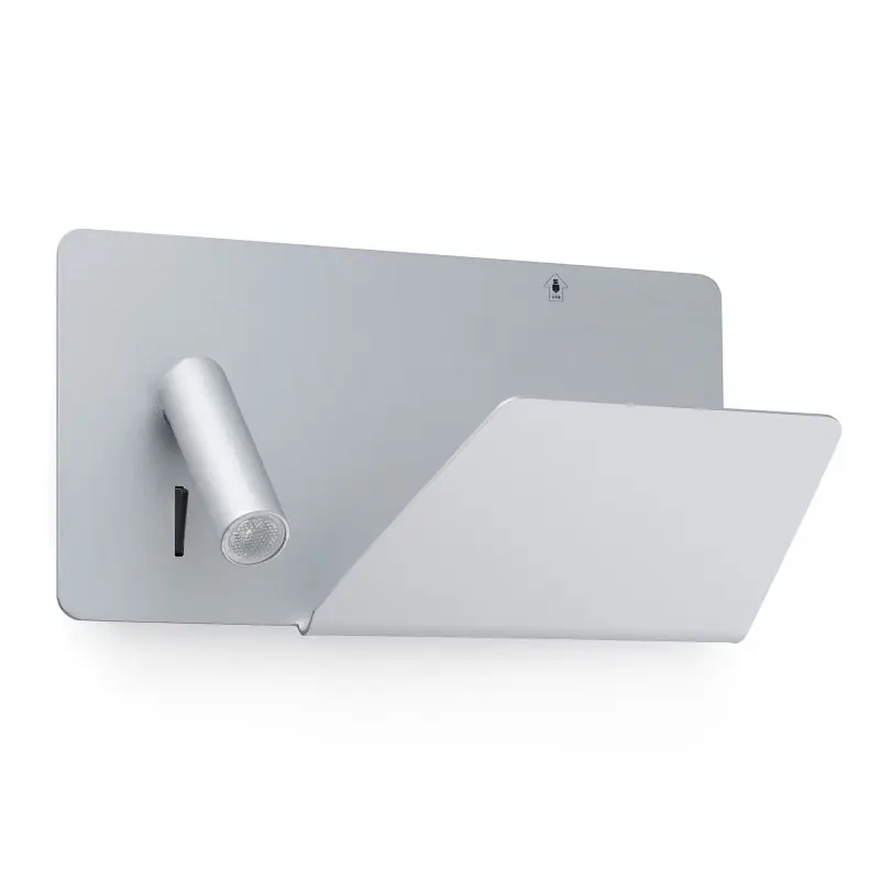 SUAU USB Lampe applique grise avec lecteur droite