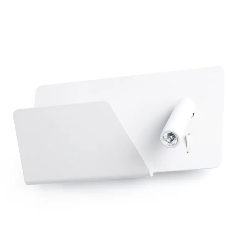 SUAU USB Lampe applique blanche avec lecteur gauche