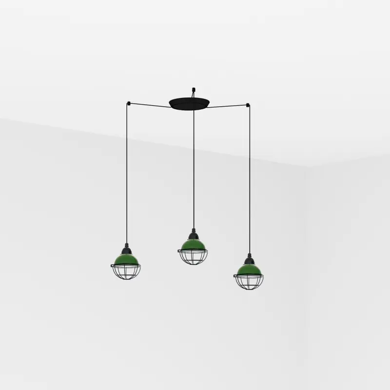 CLAIRE 3L Lampe suspension verte