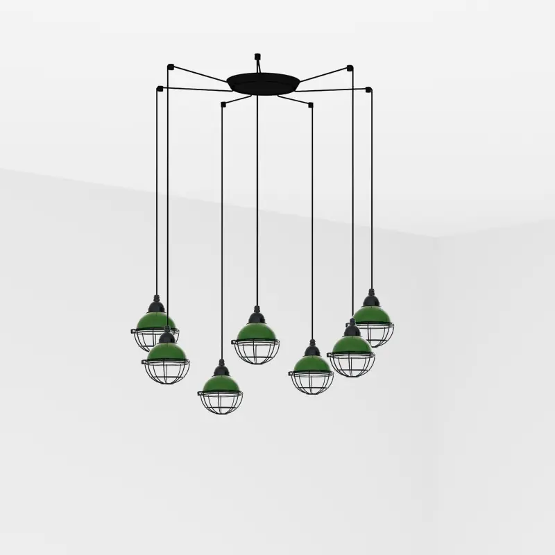 CLAIRE 7L Lampe suspension verte