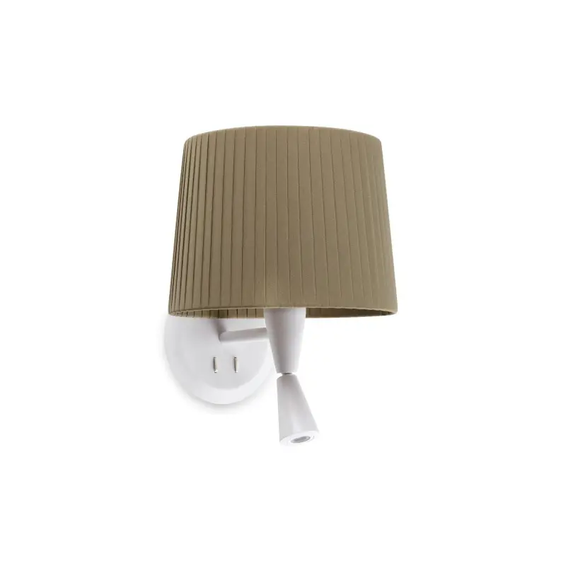 SAMBA Lampe applique avec lecteur blanc/enrubanné vert
