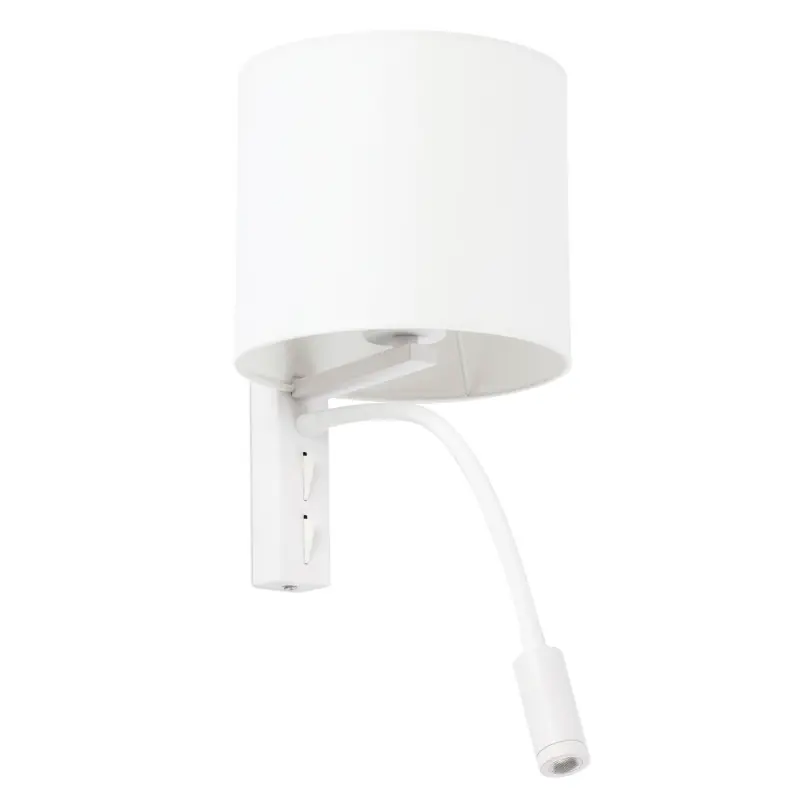 TIRA Lampe applique blanche avec lecteur LED