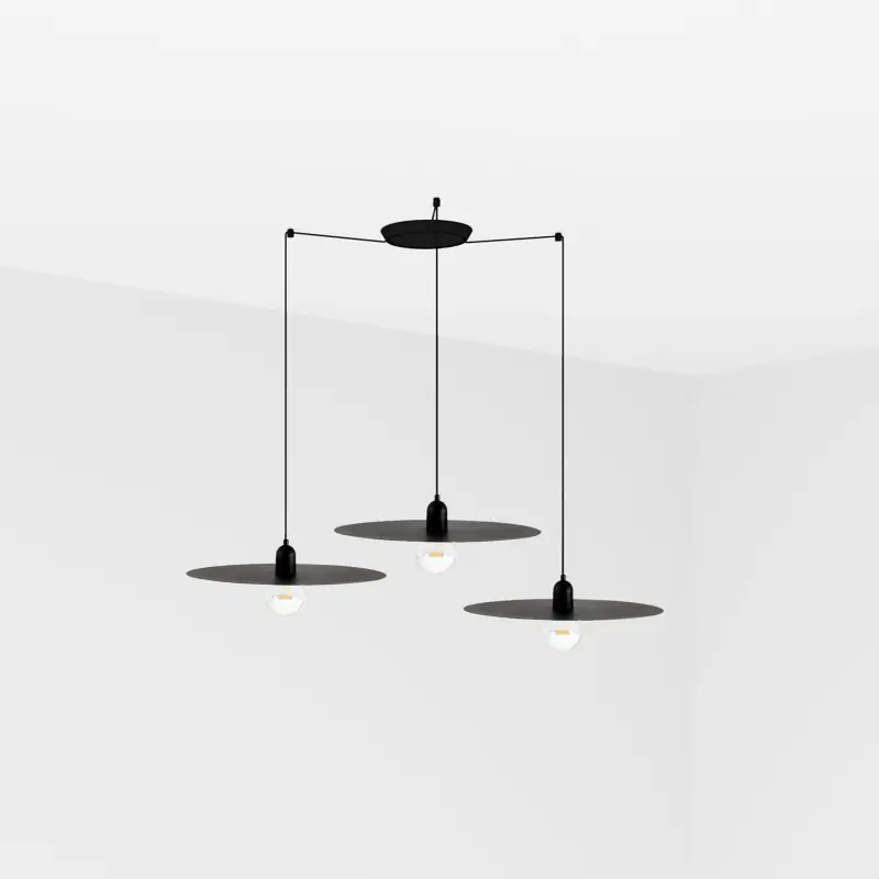 PLAT 3L Lampe suspension noire