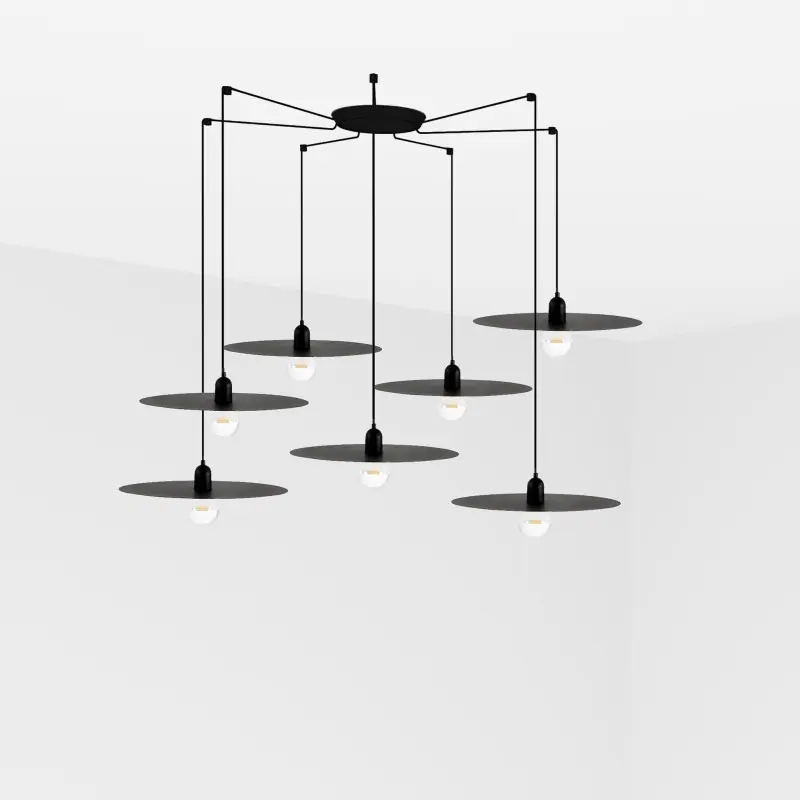 PLAT 7L Lampe suspension noire