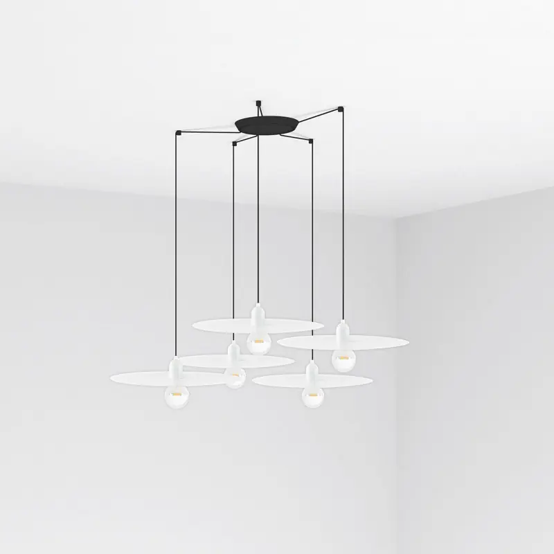 PLAT 5L Lampe suspension blanche