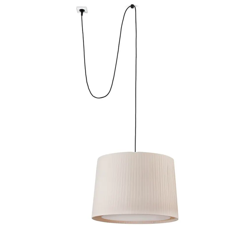 SAMBA Lampe suspension noir/beig avec fiche