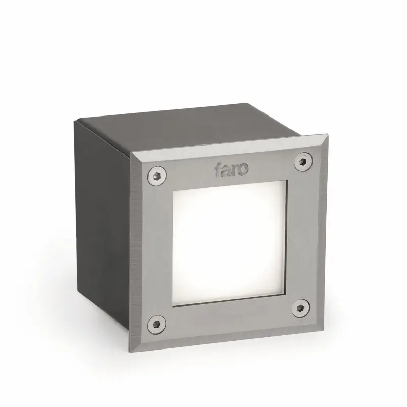 LED 18 SQ Lampe encastrable carré inox 3000K
