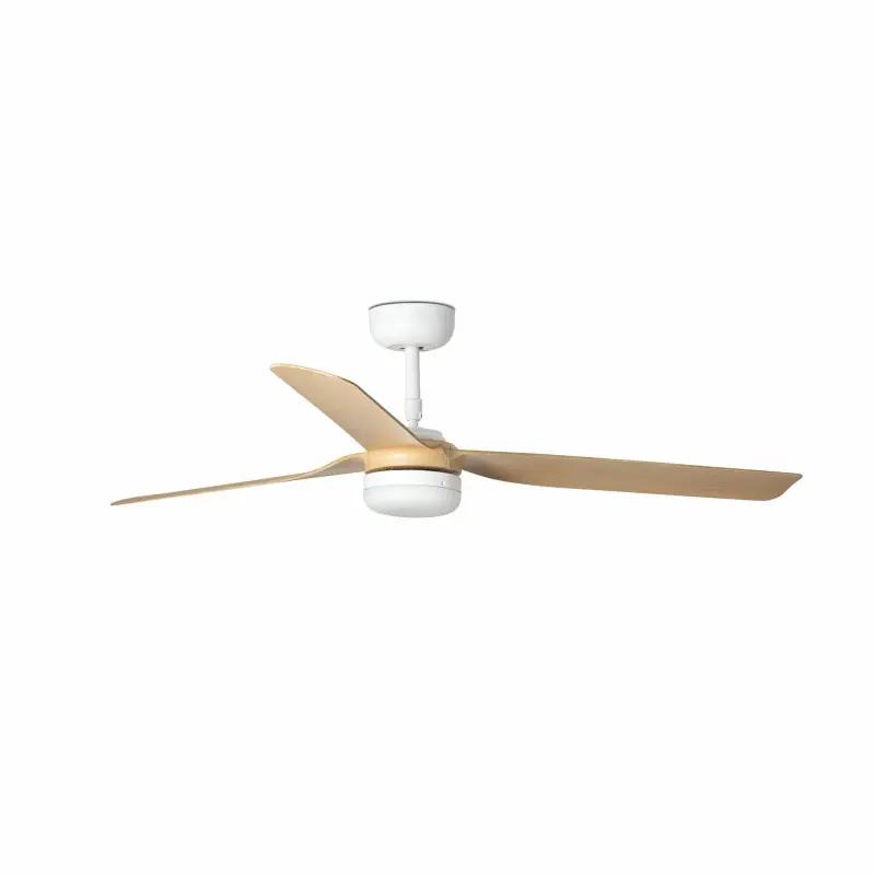 PUNT M LED Ventilateur blanc/bois clair DC SMART