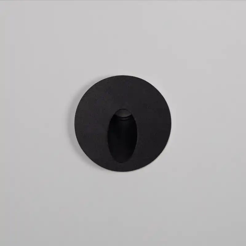 Applique balisage extérieur 1w led mural rond noir-80 lumens étanche ip65