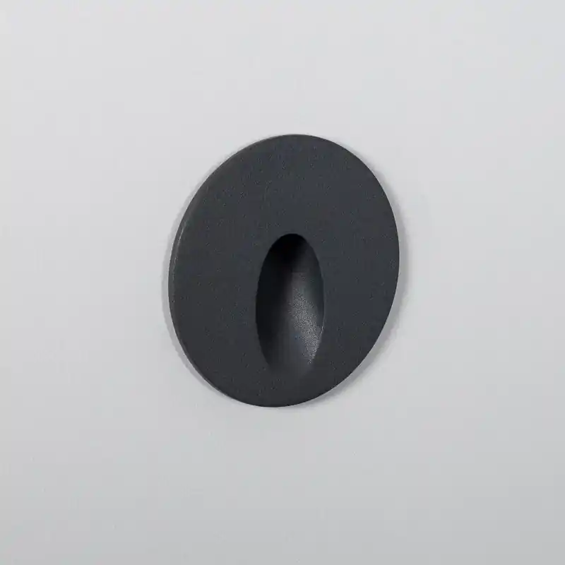 Applique balisage extérieur 1w led mural rond gris-80 lumens étanche ip65