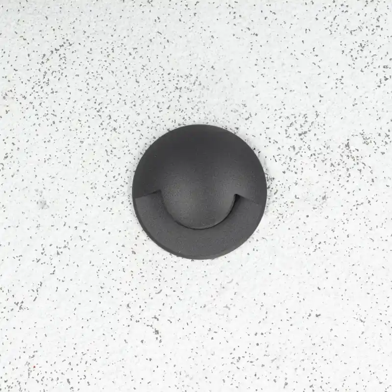 Applique balisage extérieur 1w-24v-1 voie led rond noir-120 lumens étanche ip67
