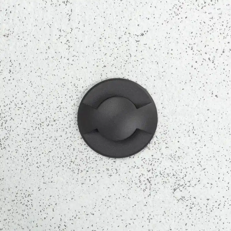 Applique balisage extérieur 1w-24v-2 voies led rond noir-120 lumens étanche ip67