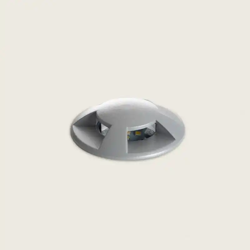 Applique balisage extérieur 1w-24v-4 voies led rond gris-120 lumens étanche ip67