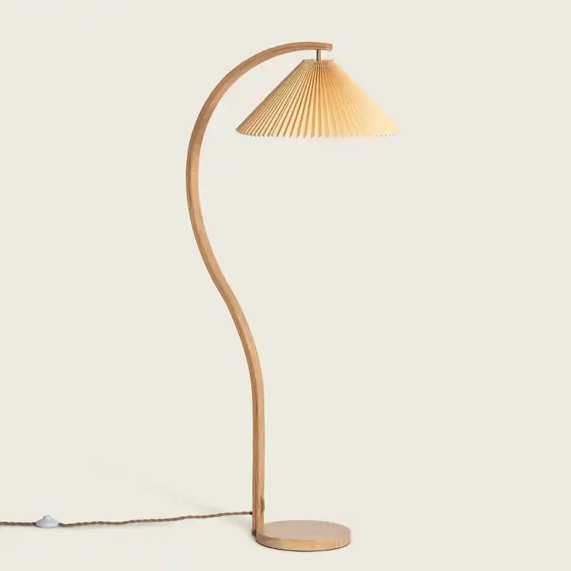 Lampe a poser de table en bois culot e27