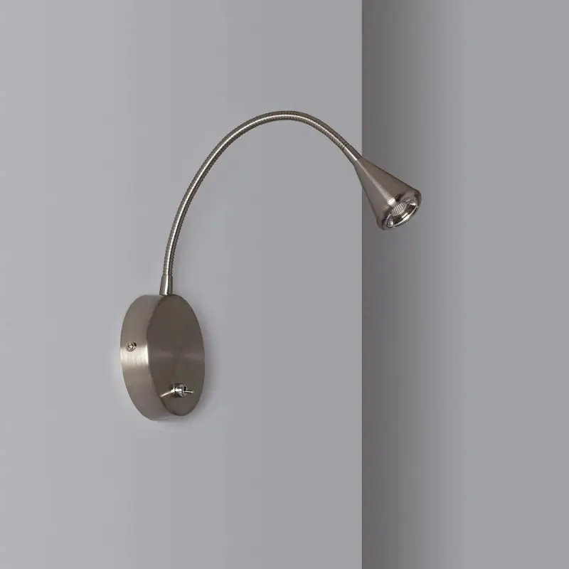 Applique murale liseuse led avec interrupteur spot patère orientable inox