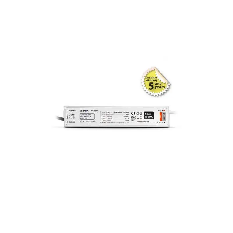 ALIMENTATION POUR LED 100W - 24V DC - IP67 - GARANTIE 5 ANS
