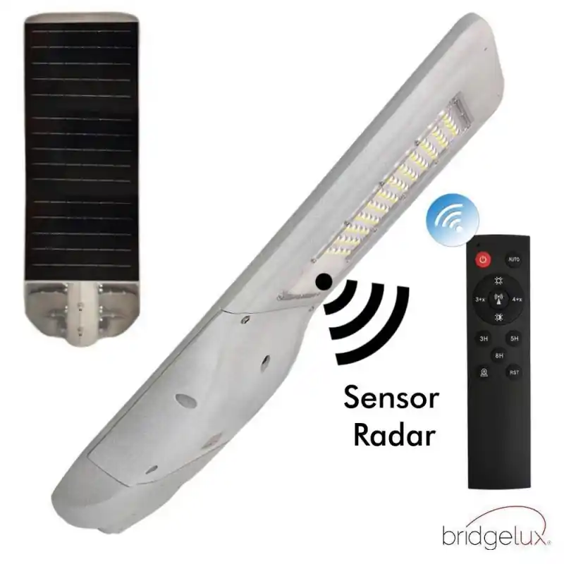 Candélabre 120w led solaire éclairage public routier parking parc