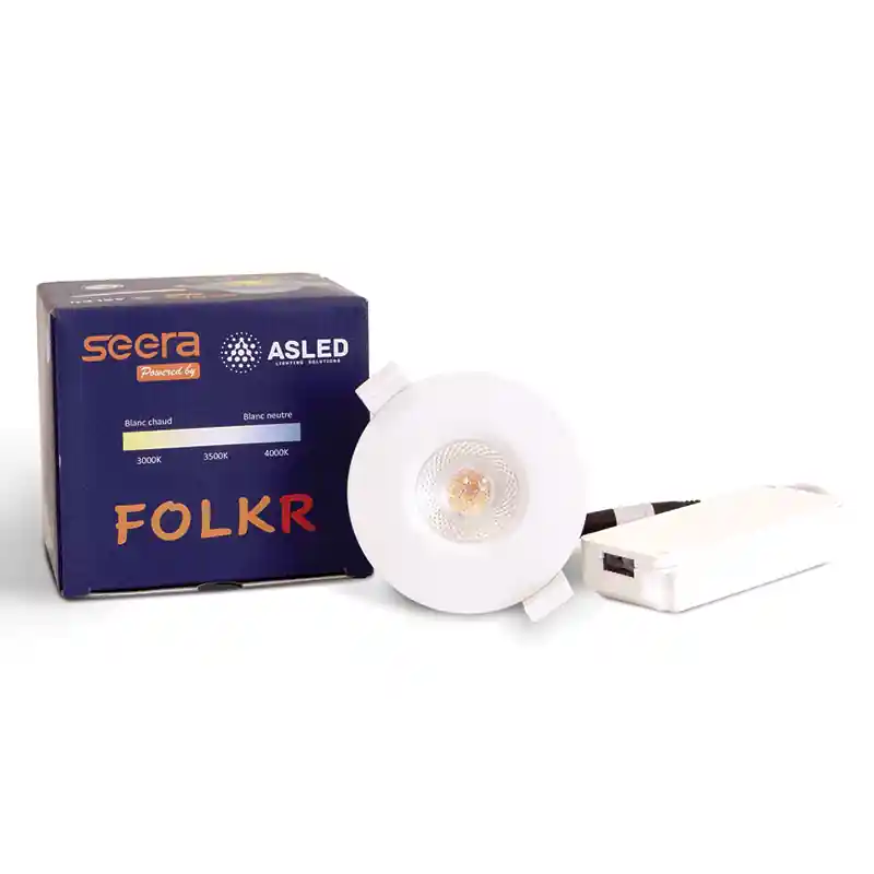 SPOT FOLK R fixe SEERA 7W Blanc