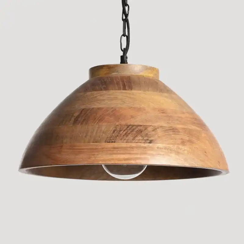 Suspension luminaire suspendu bois 40cm culot e27