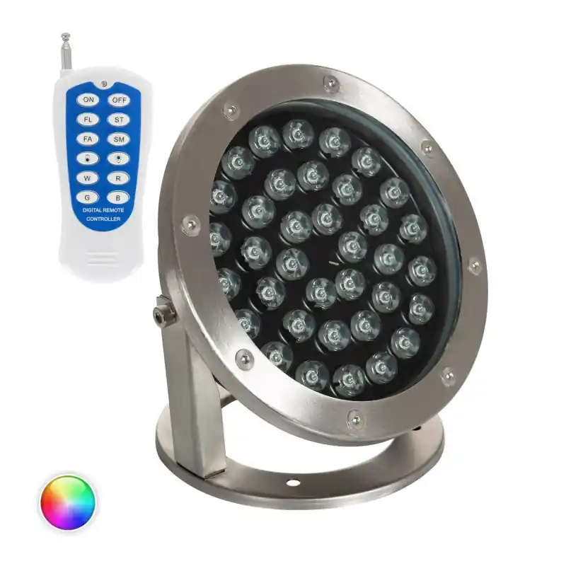 Projecteur spot led 24w-12v couleur rgb jardin rocaille et massif bassin étanche