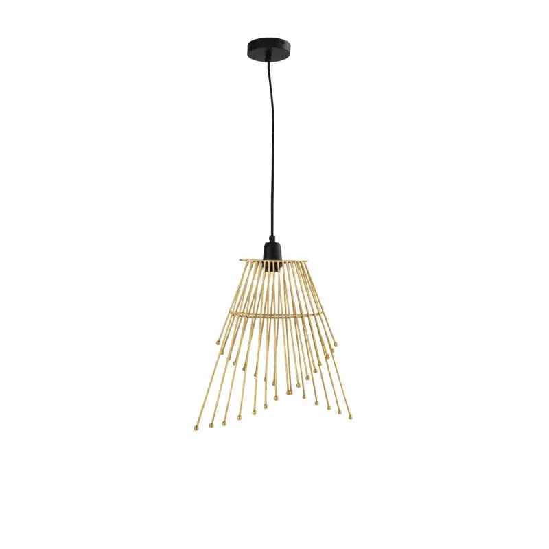 Suspension cage métal doré décoration culot e27