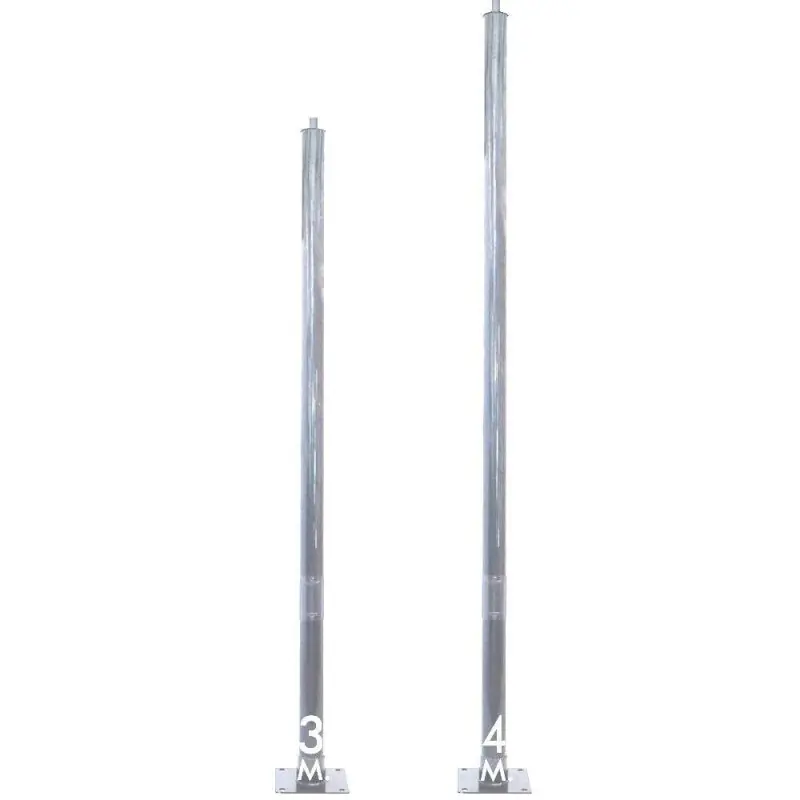 Mat poteau galvanisé pour tête éclairage public fixation 60mm-3m-4m