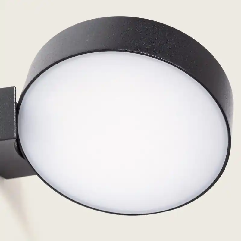 Applique murale noire 8w led ip54 220v 500lm 3000k
