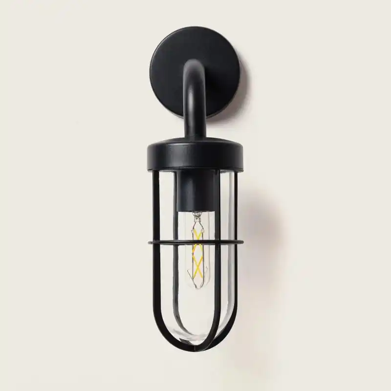 Applique murale noire culot e27 ip44 220v