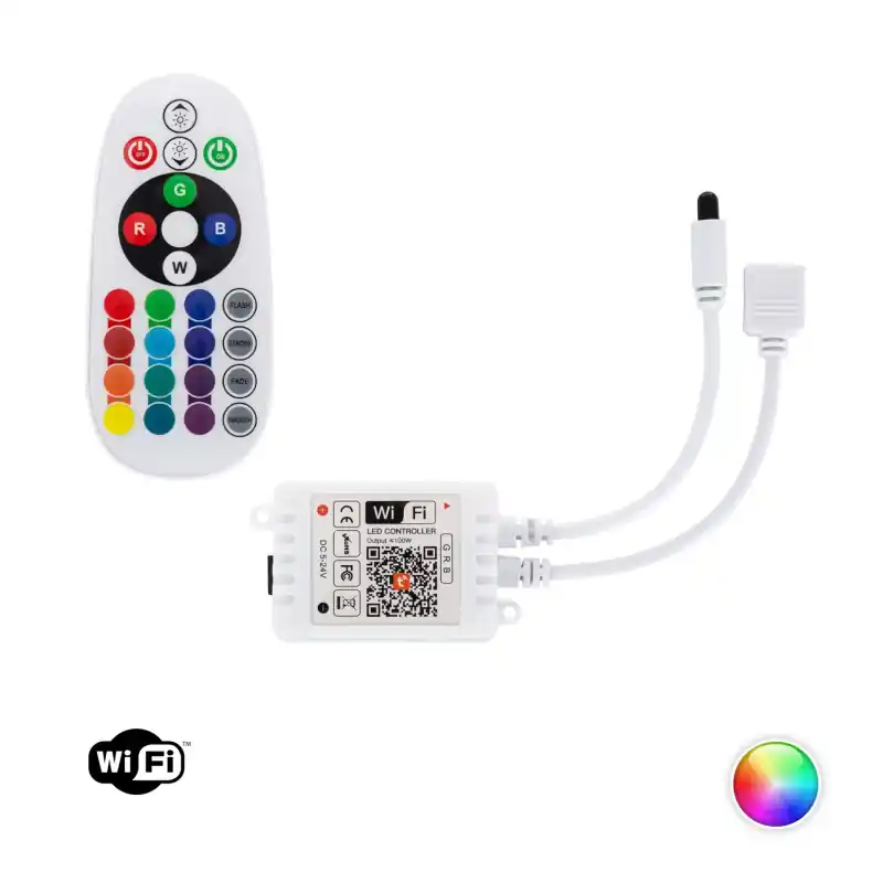 Contrôleur wifi ruban led rgb 12v/24v tuya telecommande infrarouge