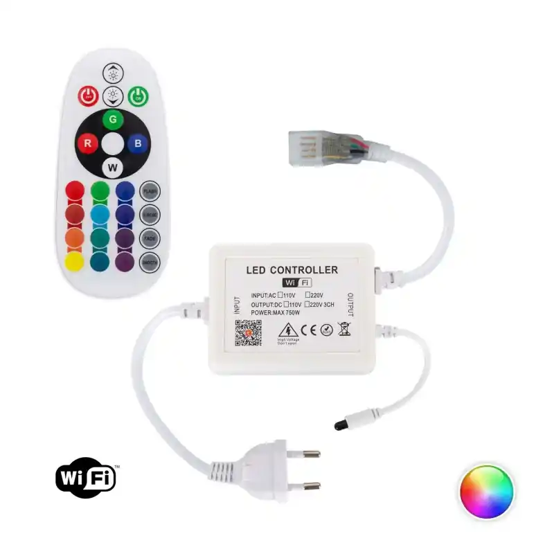 Contrôleur wifi ruban led rgb 220v