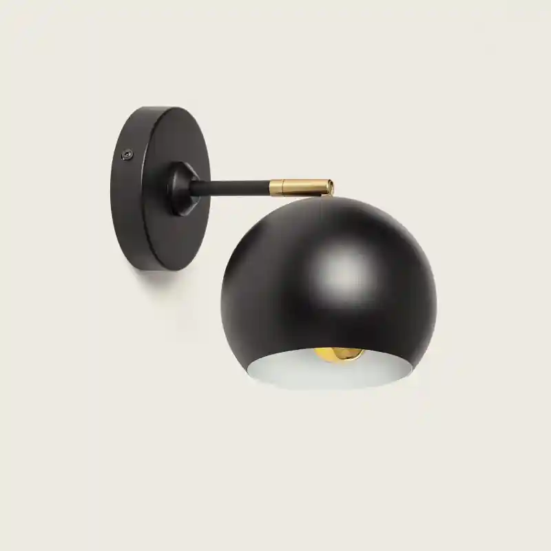 Applique murale métal orientable noir e27 220v