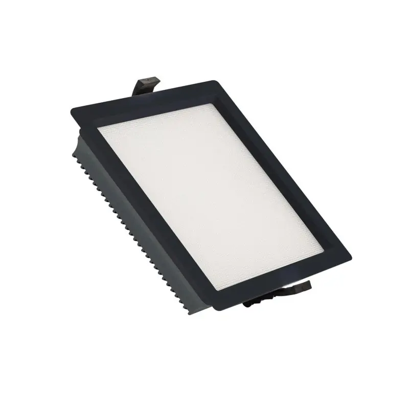 Luminaire led encastrable downlight carre noir 25w-3100 lumens