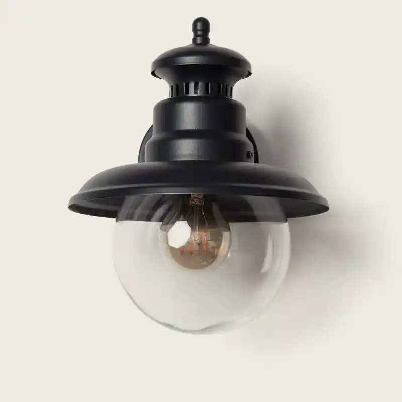Applique murale exterieure noire culot e27 ip44 220v