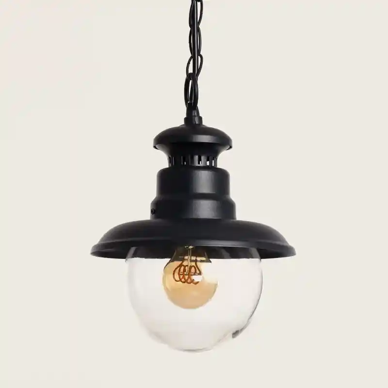 Suspension exterieure noire culot e27 ip44 220v