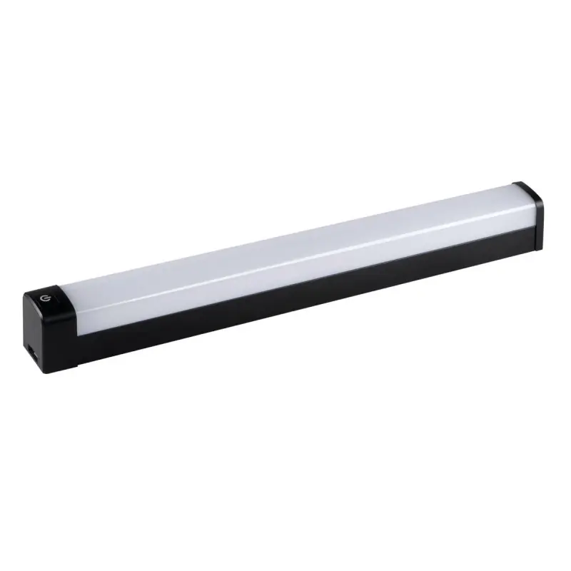 Réglette led 23w salle de bain cuisine ip44-100cm-noire+interrupteur