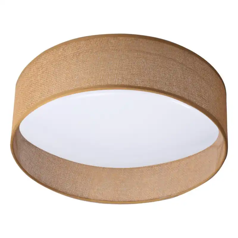 Plafonnier 40cm led 17,5W-abat jour tissu brun