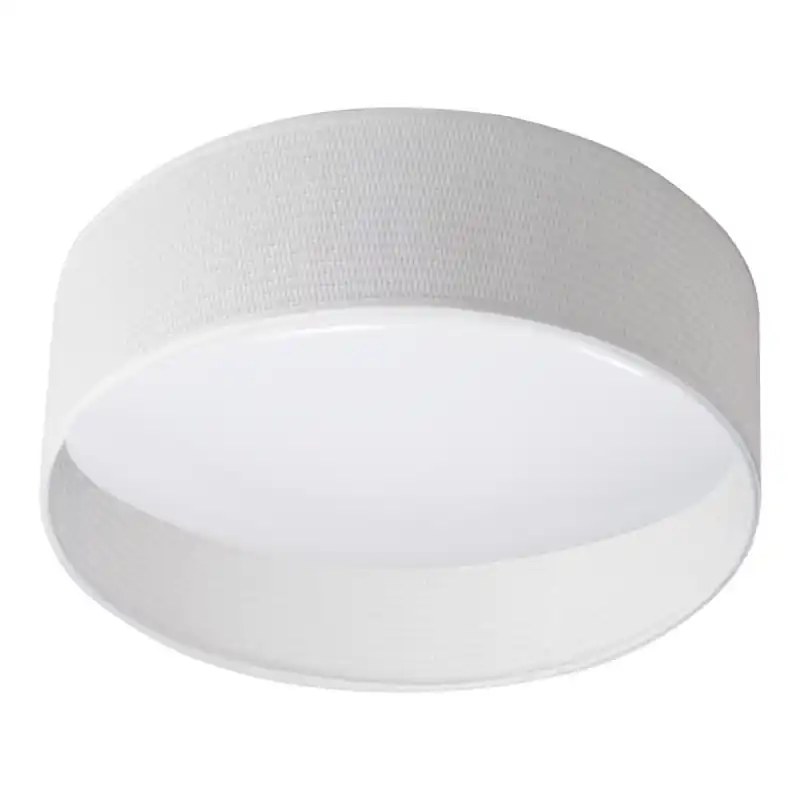 Plafonnier 40cm led 17,5W-abat jour tissu blanc