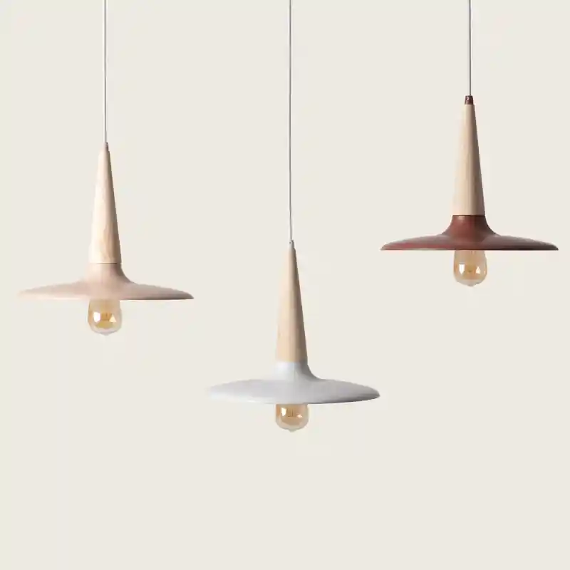 Suspension luminaire suspendu bois et métal culot e27