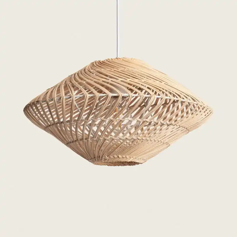 Suspension luminaire rotin 50cm suspendu culot e27