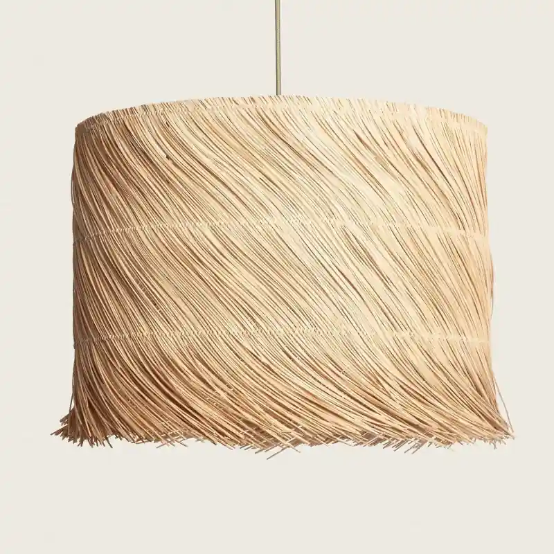 Suspension luminaire rotin 48cm suspendu culot e27