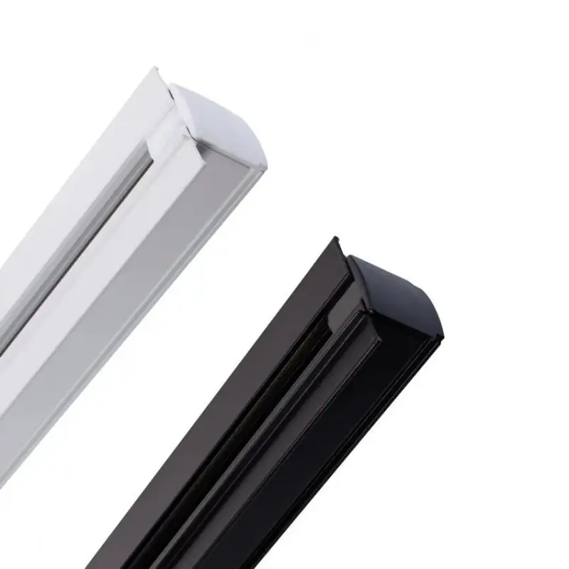 Rail encastré 220v-1m-3 allumages blanc pour spot sur rail triphasé led