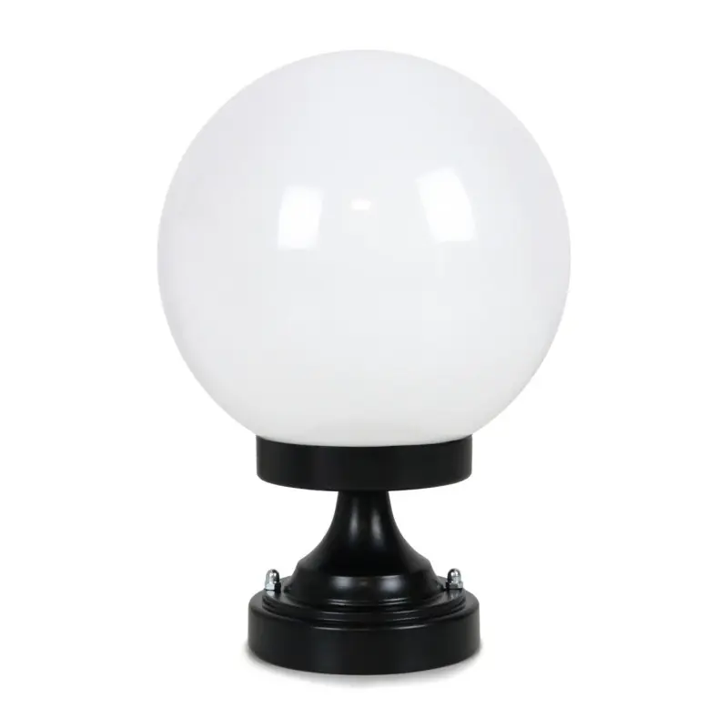 Borne boule Sur poteau ballon noire 20cm