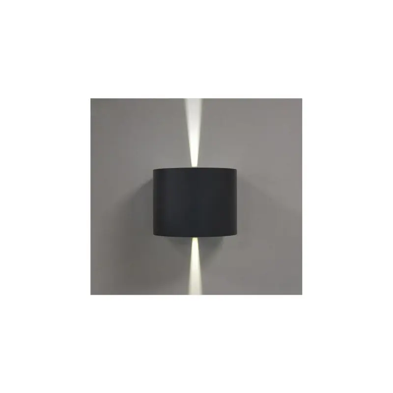 APPLIQUE MURALE LED ROND NOIR 6W 3000K clapet ajustable