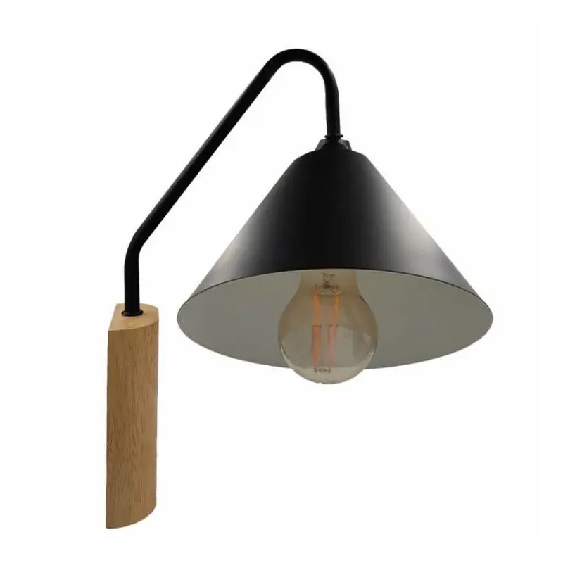 Applique murale bois et métal douille e27 déco