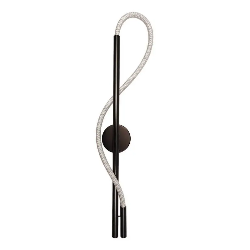 Applique 12w led 3000k-1200lm-forme clé de sol corde 90cm